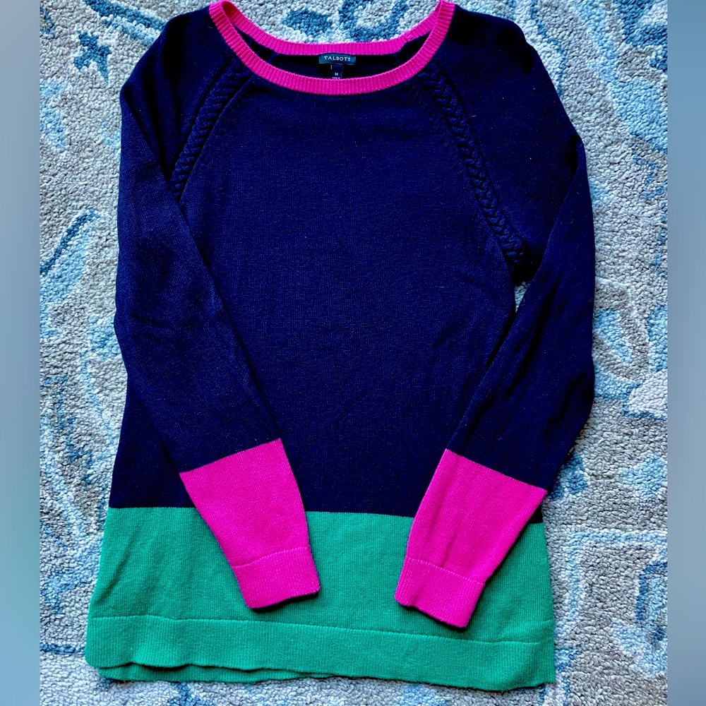 Talbot Color Block Tunic Sweater - image 1